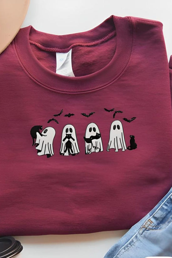 Halloween Sweatshirt-Ghost Sweatshirt-Halloween Embroidered Sweatshirt-Halloween Shirt-Halloween Sweater-Witch Shirt-Fall Sweatshirt-G3