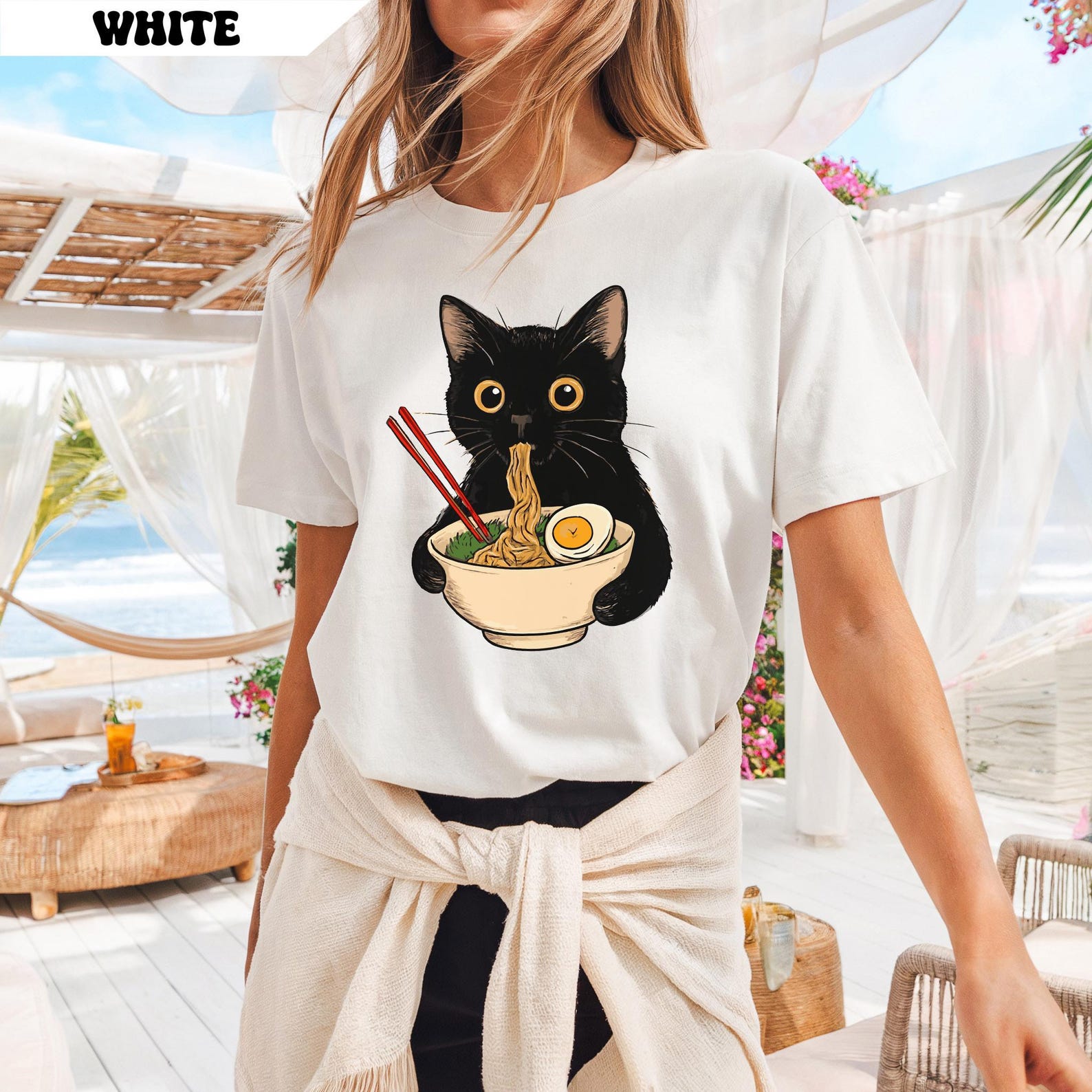 Noodle Cat Shirt, Ramen Eating Cat Shirt, Foodie Lover Shirts, Black Cat Noodle Shirt, Retro Cat Tee, Cat Owner Gift, Black Cat Shirt