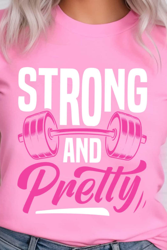 Strong and Pretty Gym Fitness Shirt, Workout T-Shirt