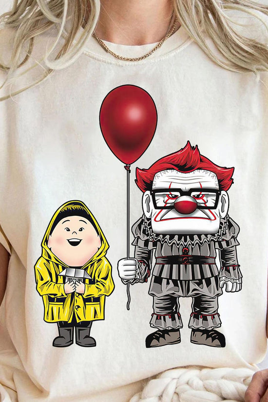 Disney Pixar Up Horror Character Pennywise Carl Fredricksen Russell Halloween T-Shirt, WDW Disneyland Halloween Party Matching Family Shirts