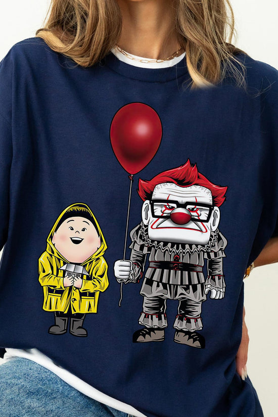 Disney Pixar Up Horror Character Pennywise Carl Fredricksen Russell Halloween T-Shirt, WDW Disneyland Halloween Party Matching Family Shirts