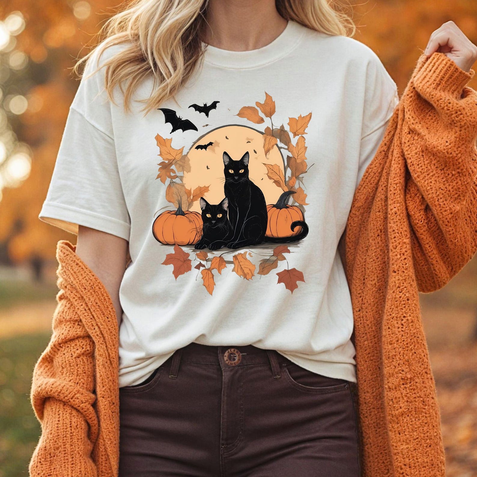 Halloween Cat Shirt, Cat Shirt, Ghost Cat Shirt, Halloween Shirt, Halloween Cat Tee, Cat Lover Shirt, Fall Black Shirt, Cat lady Shirt, Gift
