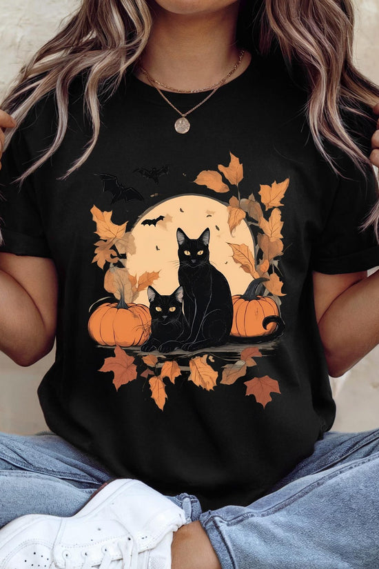 Halloween Cat Shirt, Cat Shirt, Ghost Cat Shirt, Halloween Shirt, Halloween Cat Tee, Cat Lover Shirt, Fall Black Shirt, Cat lady Shirt, Gift