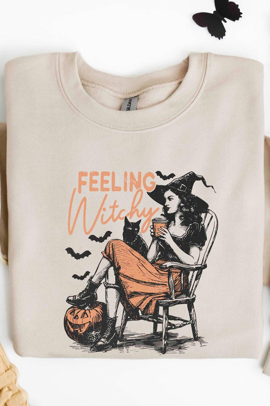 Feeling Witchy Sweatshirt,Witch Sweatshirt,Halloween Witch Sweatshirt,Crazy Halloween Gift,Witch Spell Sweatshirt,Woman Halloween Sweatshirt
