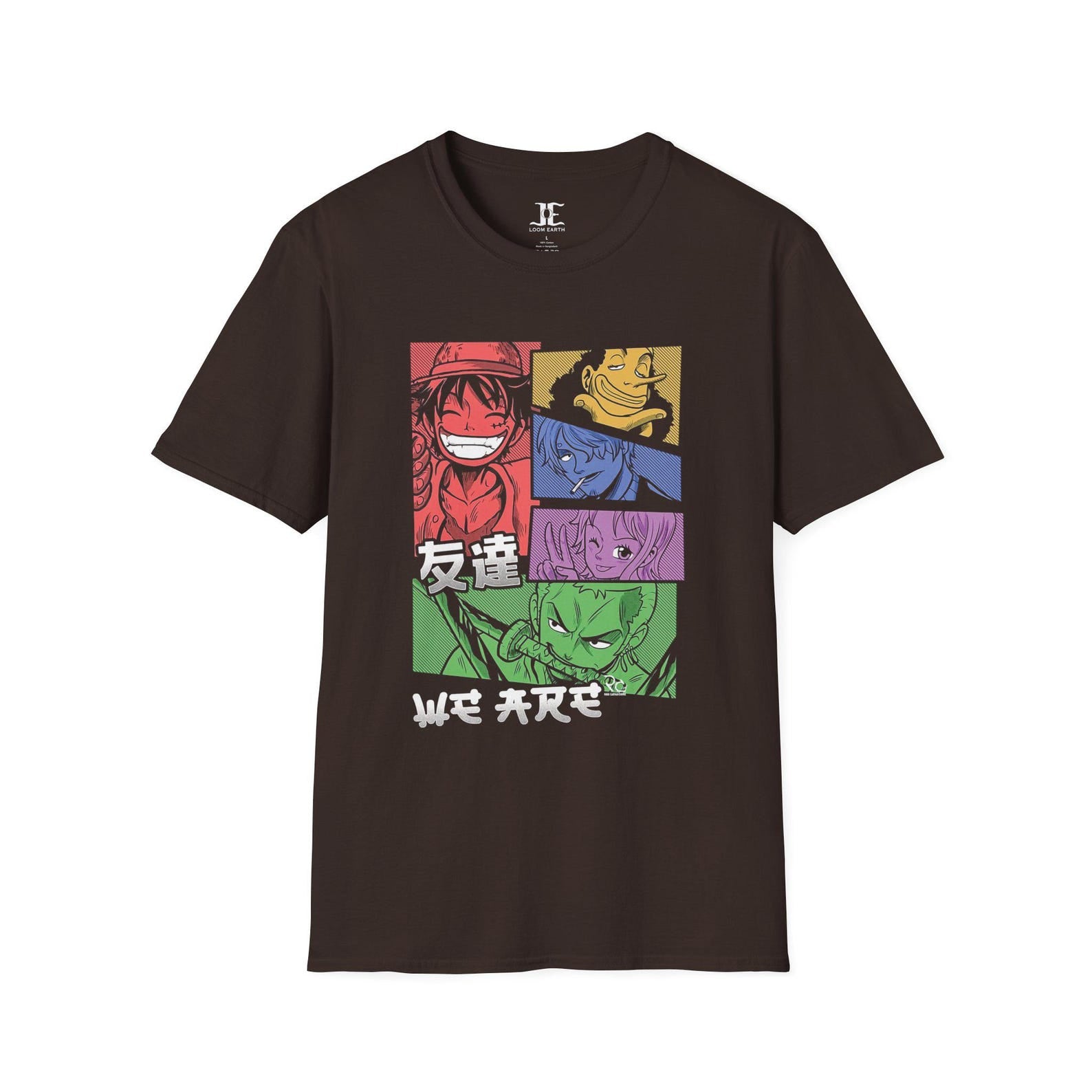 One Piece Anime T-Shirt Colorful Unisex Shirt with Luffy & Crew Otaku Clothing, Anime Gift Idea