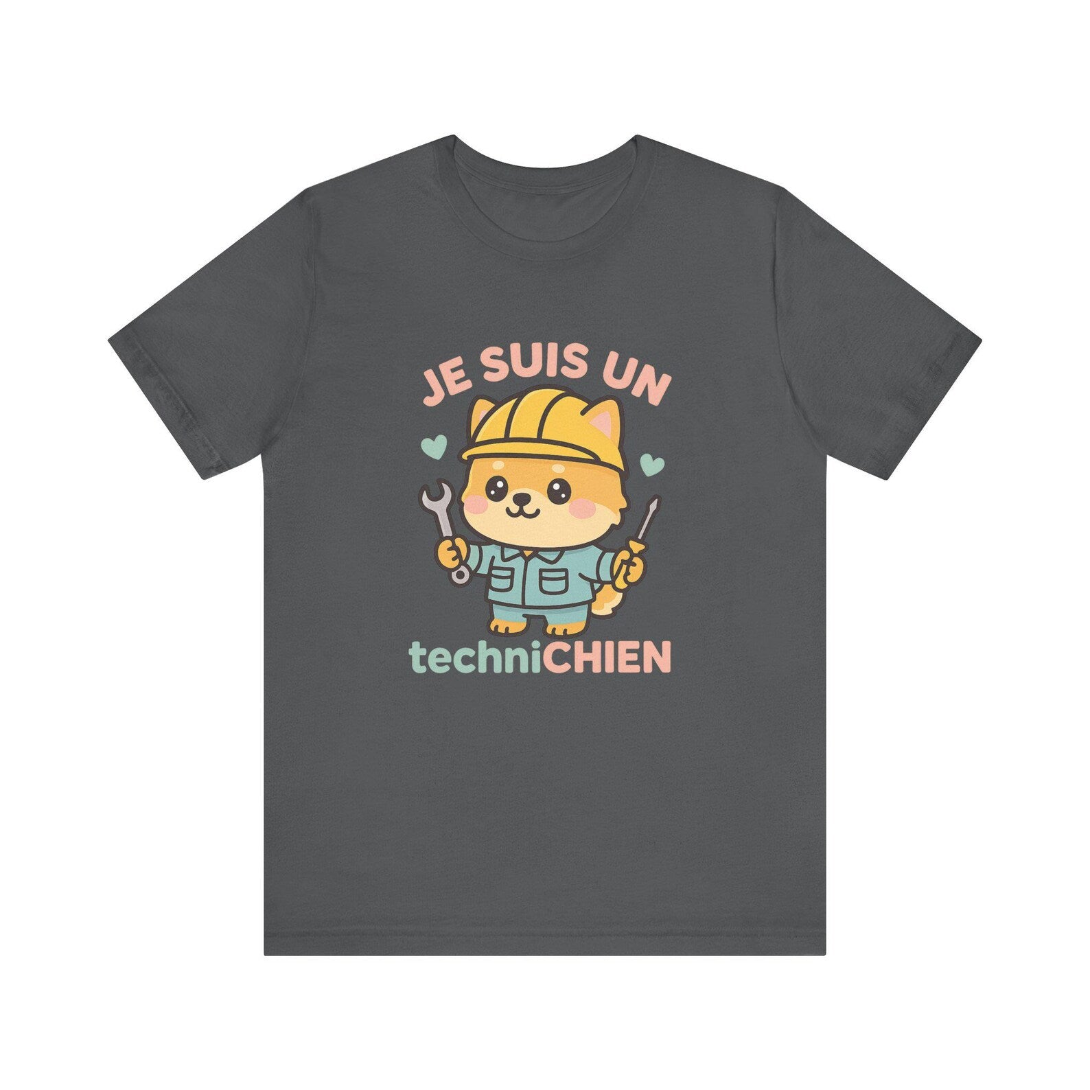 Kawaii Chibi 'Je suis un techniCHIEN' T-Shirt– Cute Dog Lover T-Shirts - Funny Dog T-Shirts • Technician Gifts • Kawaii Pomeranian Shirts