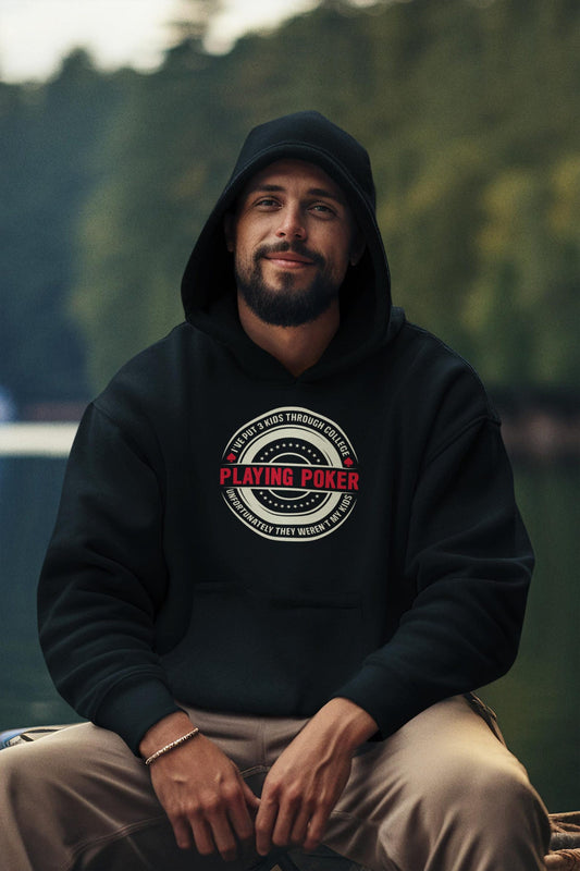 Poker Hoodie, Casino Gift - Hooded Sweatshirt pullover, Poker player apparel, Gambler present, Card game lover gift, Las Vegas hoodie