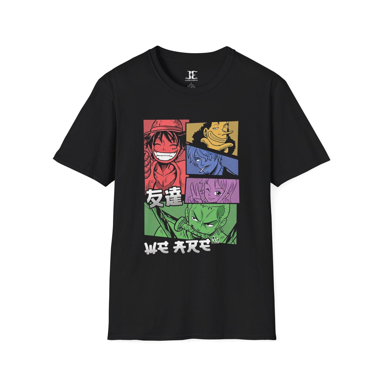 One Piece Anime T-Shirt Colorful Unisex Shirt with Luffy & Crew Otaku Clothing, Anime Gift Idea