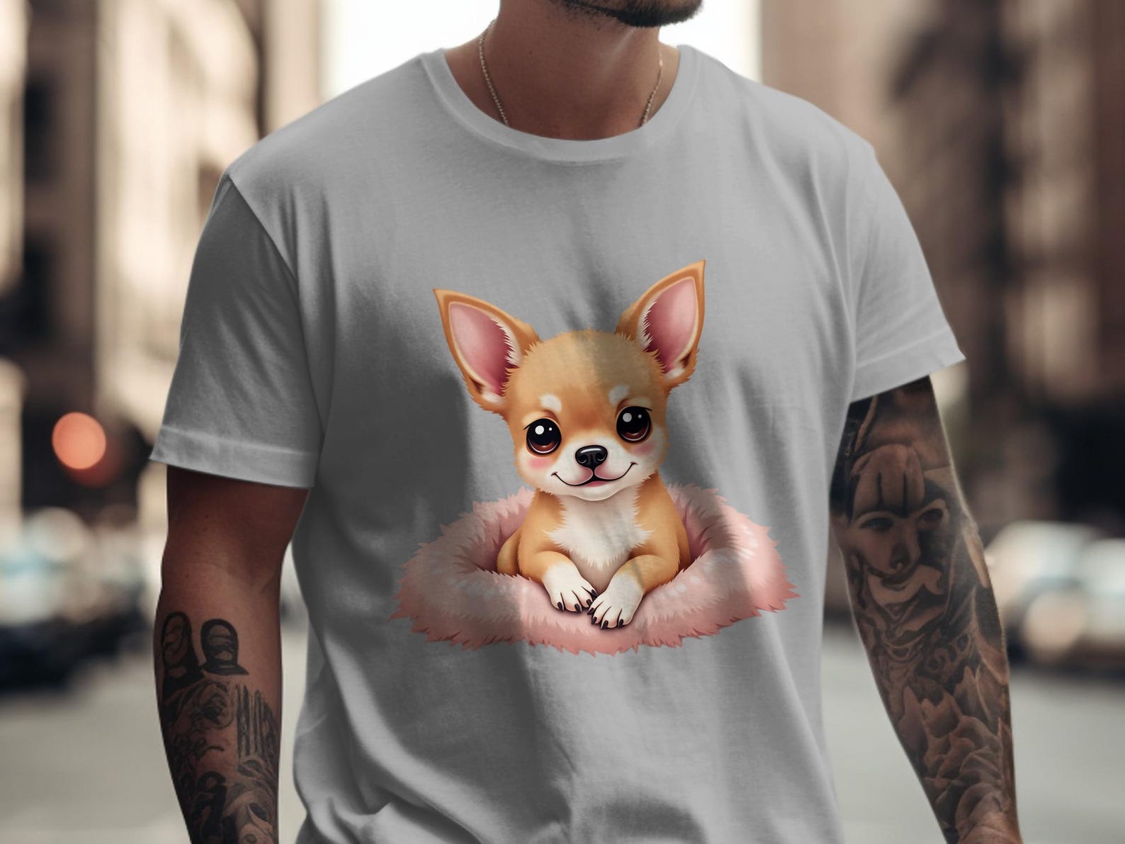 Cute Chihuahua T-Shirt, Puppy Dog Tee, Pet Lover Gift, Cartoon Chihuahua, Funny Dog Shirt