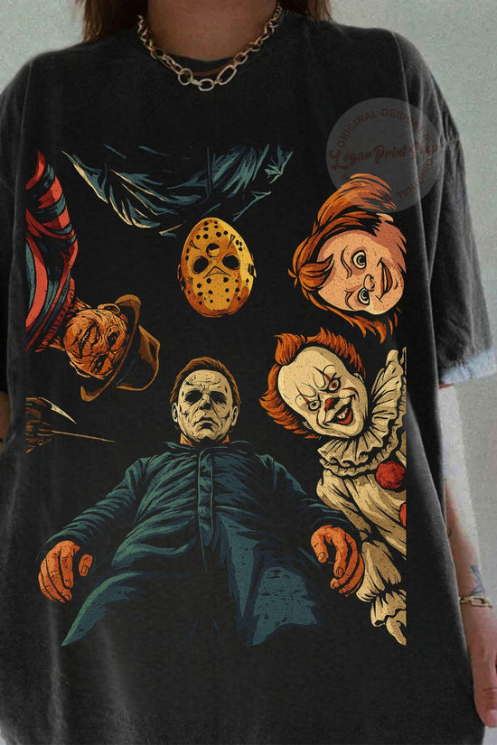 Retro Halloween, Halloween Characters Shirt, Halloween 2025, T-Shirt