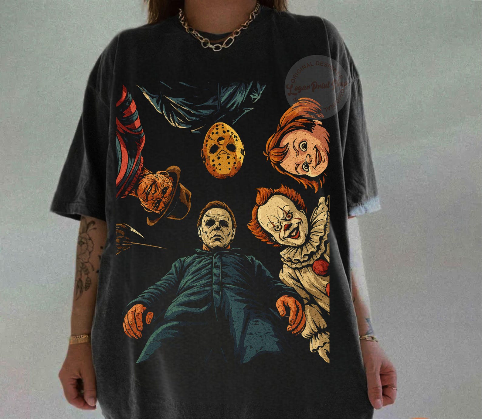 Retro Halloween, Halloween Characters Shirt, Halloween 2025, T-Shirt