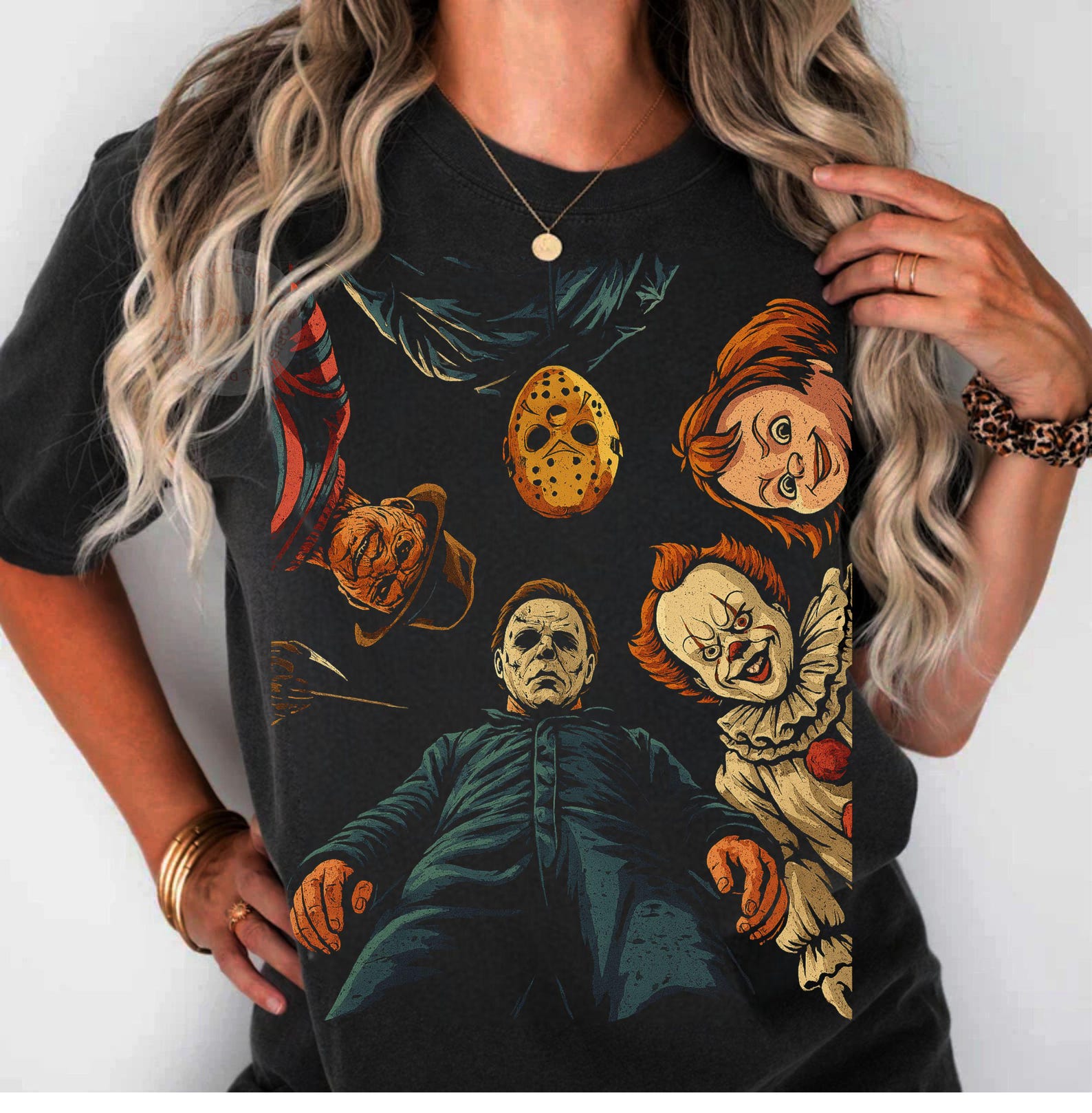 Retro Halloween, Halloween Characters Shirt, Halloween 2025, T-Shirt