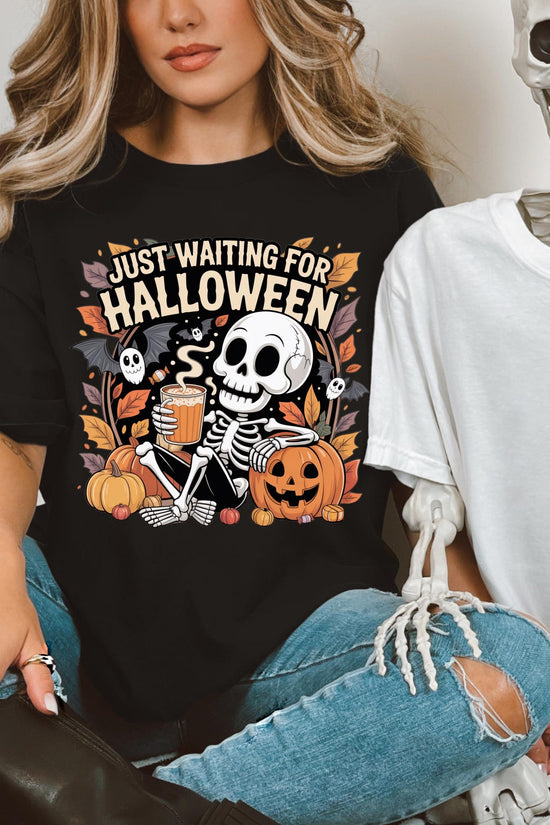 Funny Skeleton Pumpkin Shirt, Spooky Fall Graphic Shirt, Retro Halloween T-Shirt for Her.
