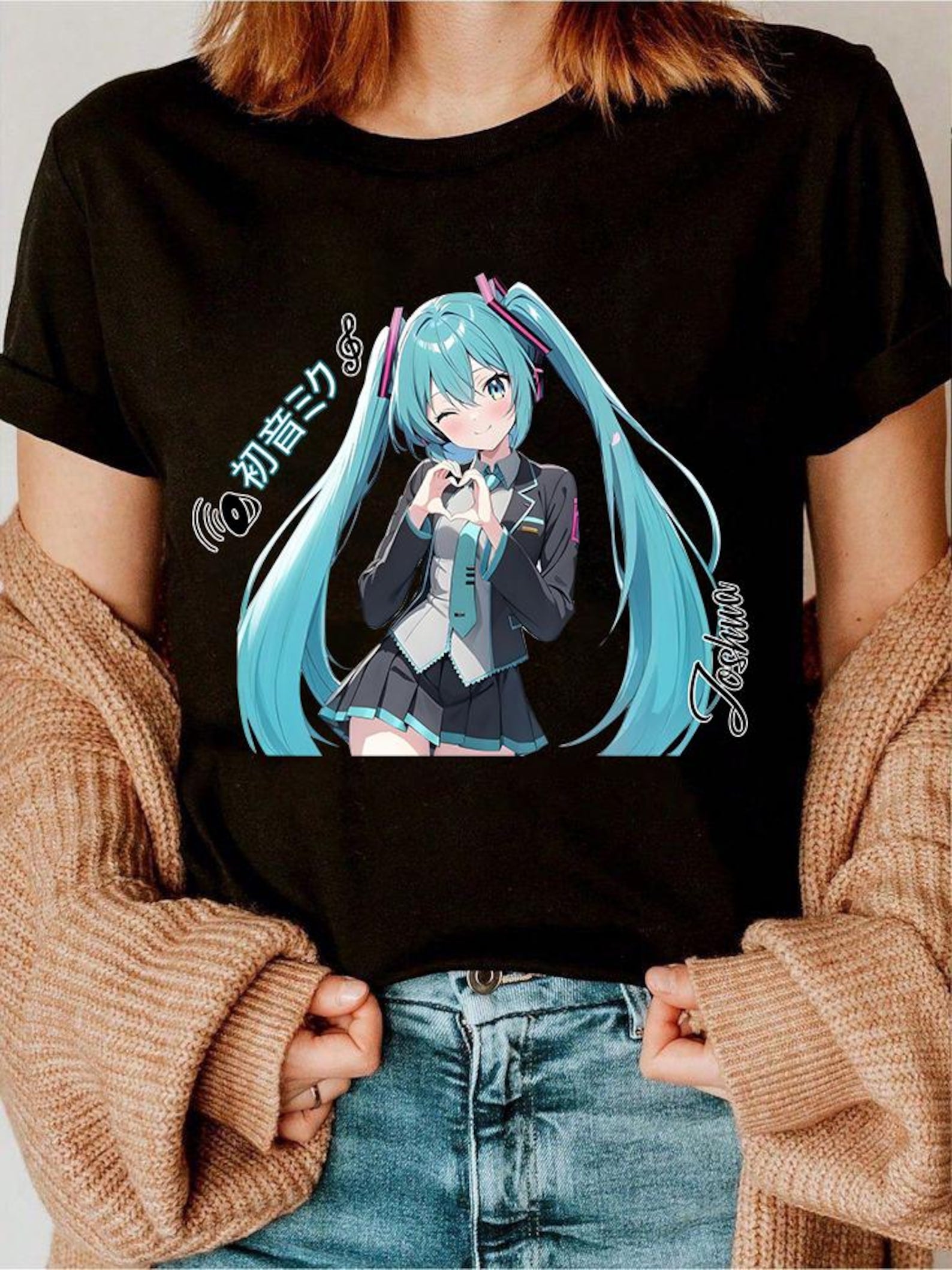 Hatsune Miku t - shirts Fashion T-shirts Personalized T- shirts-the perfect gift for birthdays, Gift for daughter, Anime Graphic T-shirts