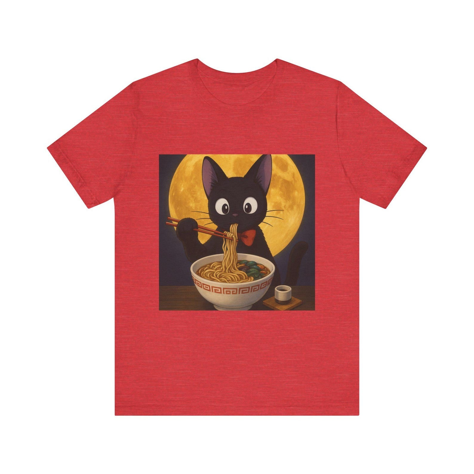 Cat Ramen T-shirt,jiji, Funny Cat T-Shirt, Unisex Graphic Tee, Cute Cat Apparel, Pet Lover Gift, Foodie Fashion