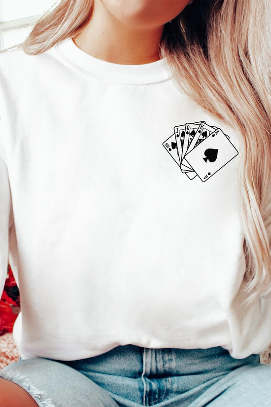 Graphic Poker Sweatshirt, Playing Poker Hoodie, Gift For Poker Player, Poker Sweatshirt, Night Game Sweatshirt, Graphic Casino Sweatshirt