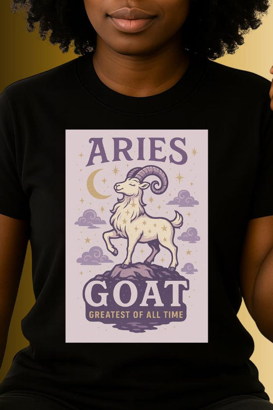 Aries T-Shirt Star sign Tee Spiritual T shirts Zodiac t shirt for her Horoscope Birthday shirt gift Astrology Clothing apparel Gift