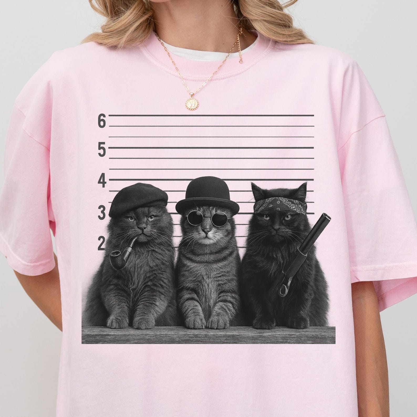Funny Cat Gang Vintage Shirt, Cat Mugshot Meme Tee, Gangster Cat Graphic Shirt, Funny Animal Tee, Sarcastic Cat Shirt