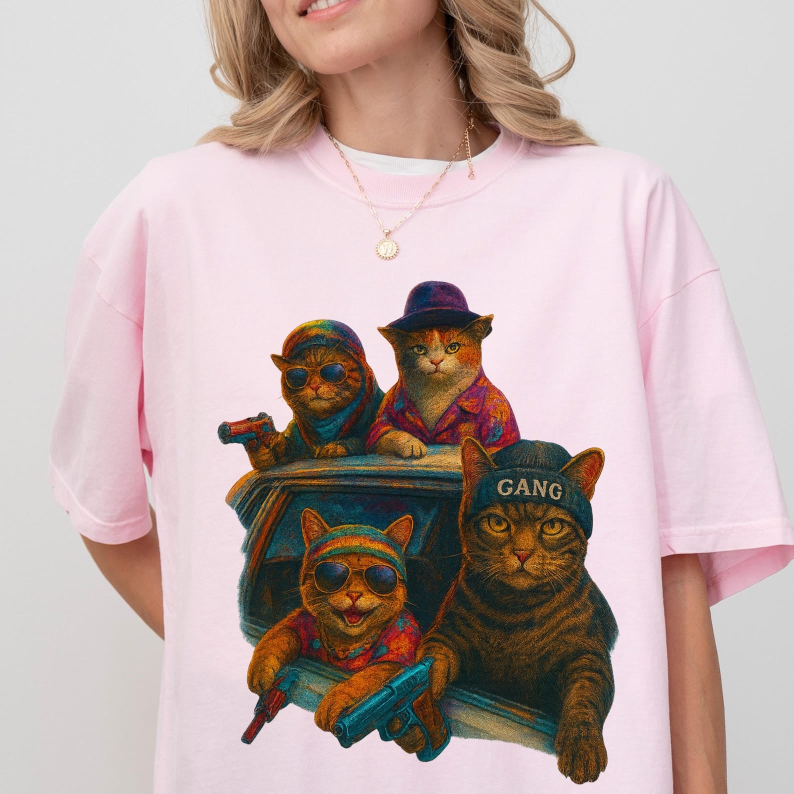Funny Cat Gang Vintage Shirt, Cat Mugshot Meme Tee, Gangster Cat Graphic Shirt, Funny Cat Meme Shirt, Sarcastic Cat Shirt