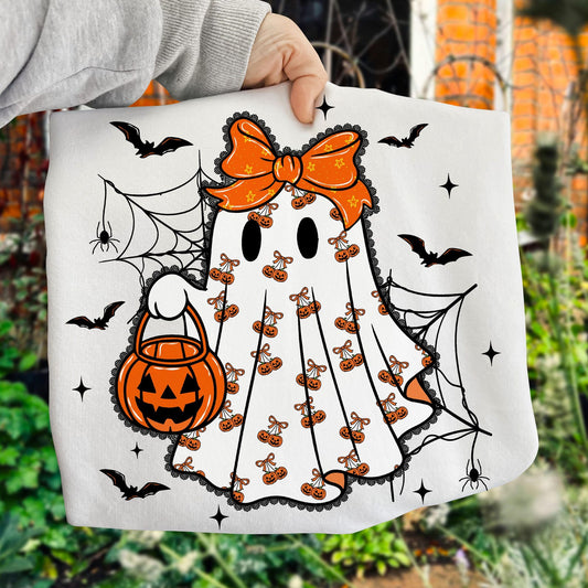 Lace Ghost Coquette, Ghost Halloween, Girly Ghost Lacey Ghost Shirt, Halloween Shirt, Sweatshirt
