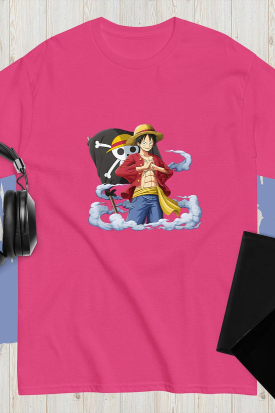 One Piece Luffy Classic Tee – Unisex 100% Cotton Anime Shirt – Gift for Anime Lovers