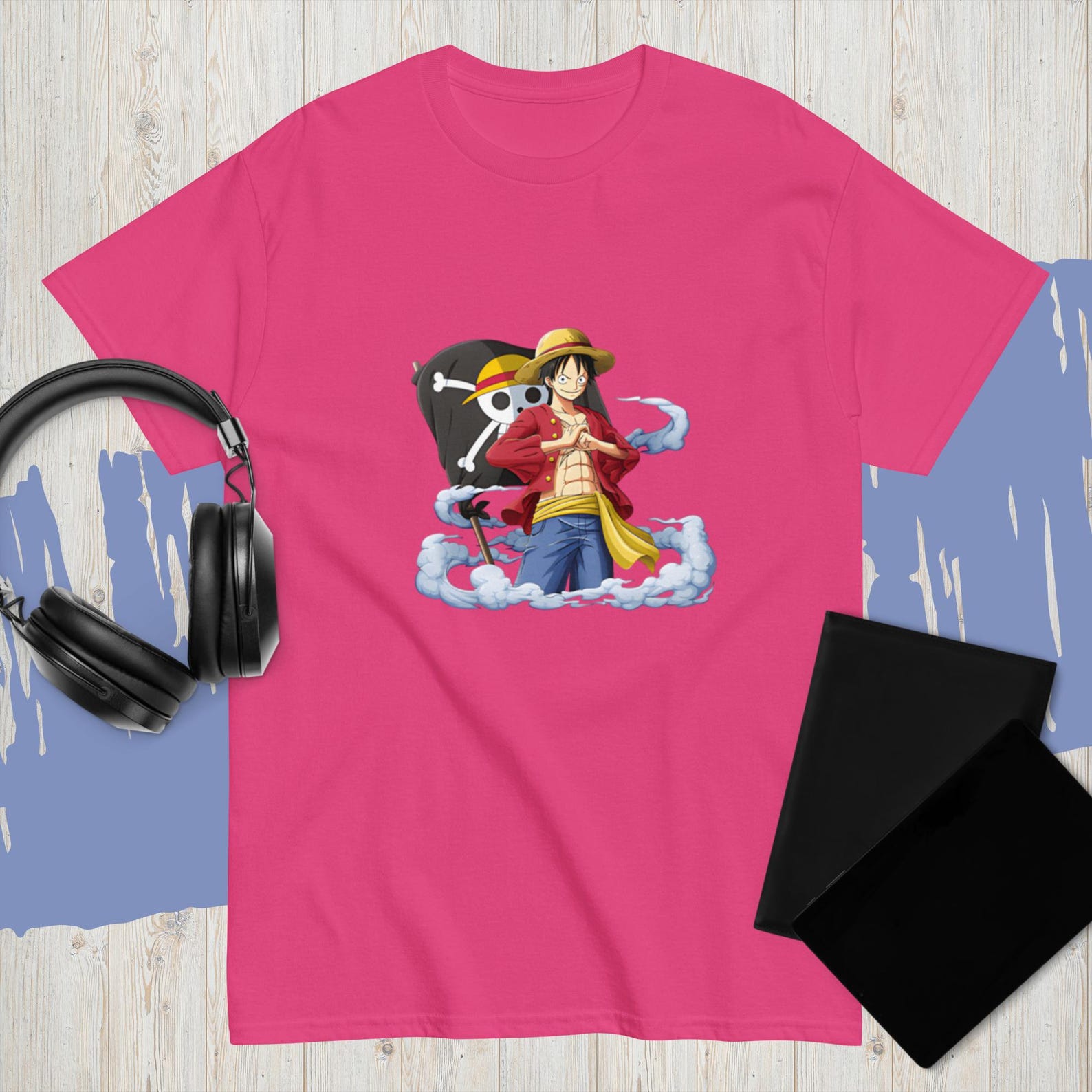 One Piece Luffy Classic Tee – Unisex 100% Cotton Anime Shirt – Gift for Anime Lovers