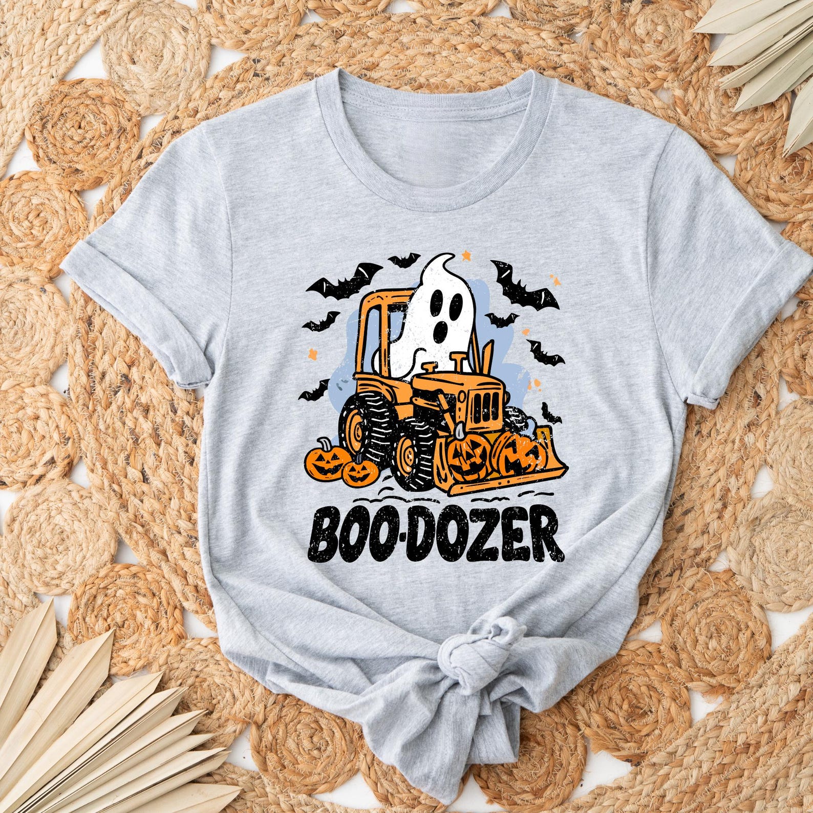Funny Halloween Construction T shirt, Boo-Dozer Toddler Graphic Tee, Cute Bulldozer Halloween Shirt for Boys,Trendy boy Halloween shirt gift
