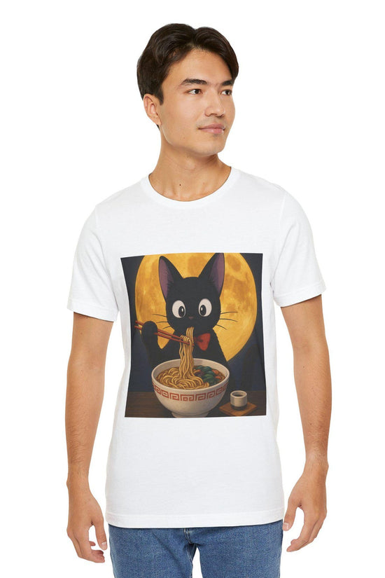 Cat Ramen T-shirt,jiji, Funny Cat T-Shirt, Unisex Graphic Tee, Cute Cat Apparel, Pet Lover Gift, Foodie Fashion