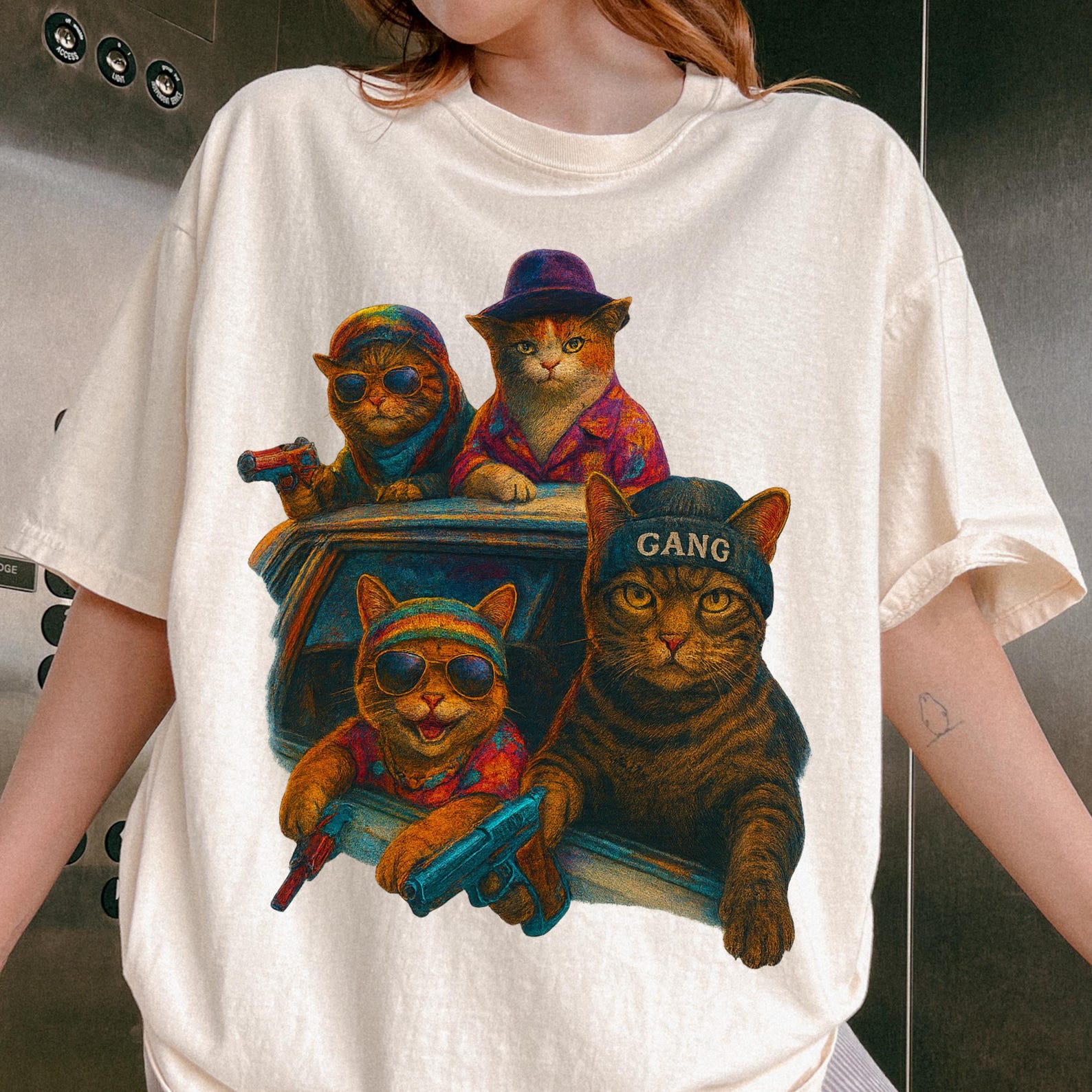 Funny Cat Gang Vintage Shirt, Cat Mugshot Meme Tee, Gangster Cat Graphic Shirt, Funny Cat Meme Shirt, Sarcastic Cat Shirt
