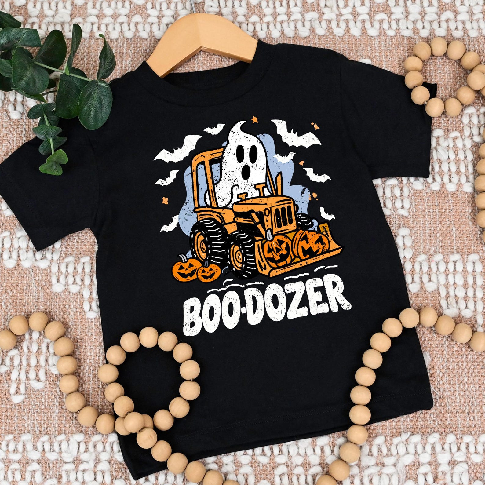 Funny Halloween Construction T shirt, Boo-Dozer Toddler Graphic Tee, Cute Bulldozer Halloween Shirt for Boys,Trendy boy Halloween shirt gift