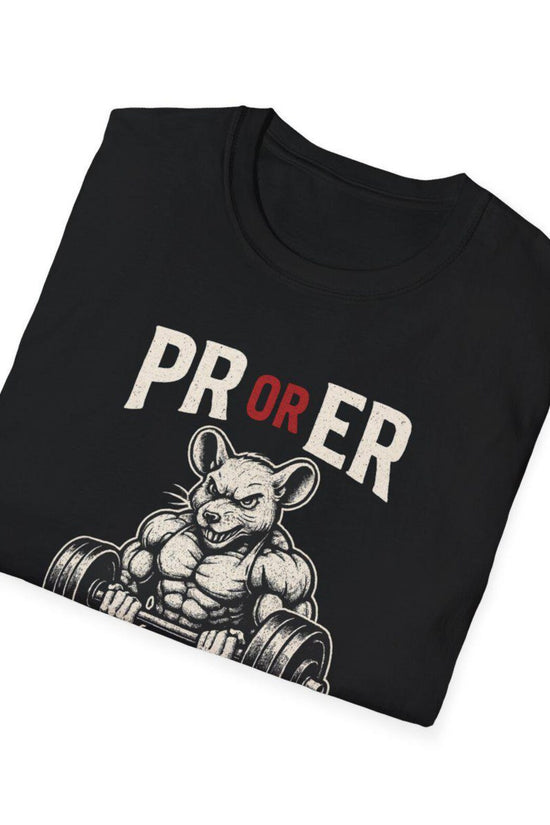 PR or ER Weightlifting Graphic Tee, Gym Apparel, Fitness Shirt, Bodybuilding Gift, Workout Clothing
