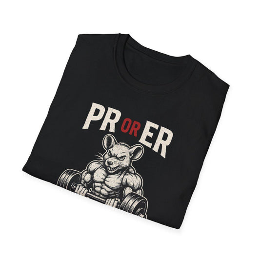 PR or ER Weightlifting Graphic Tee, Gym Apparel, Fitness Shirt, Bodybuilding Gift, Workout Clothing