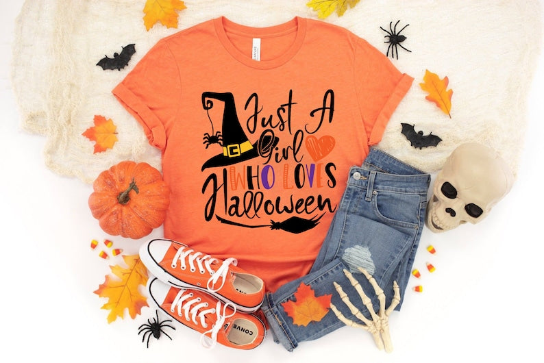 Just a girl who loves Halloween shirt, Halloween Party, Halloween T-shirt, Hocus Pocus Shirt, Halloween Outfits , Halloween Spooky Shirt