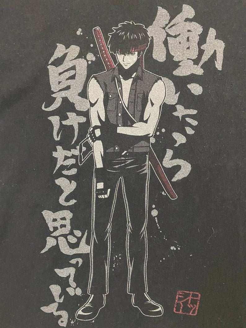 Vintage 00s GINTAMA big image nice design gintoki sakata cospa japan japanese anime manga akira lain evangelion slam dunk promo t-shirts