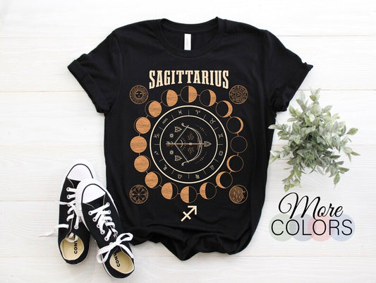 Sagittarius Horoscope Zodiac Sign T-Shirt, Sagittarius Gift Tees, November 22 - December 21 Birthday Present, Mom Dad Traits Rules Tees,