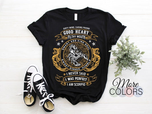 Scorpio Facts Traits Rules Astrological Zodiac Sign T-Shirt, Born October November Month Gift, Birthday Present Scorpius Horoscope Astrology