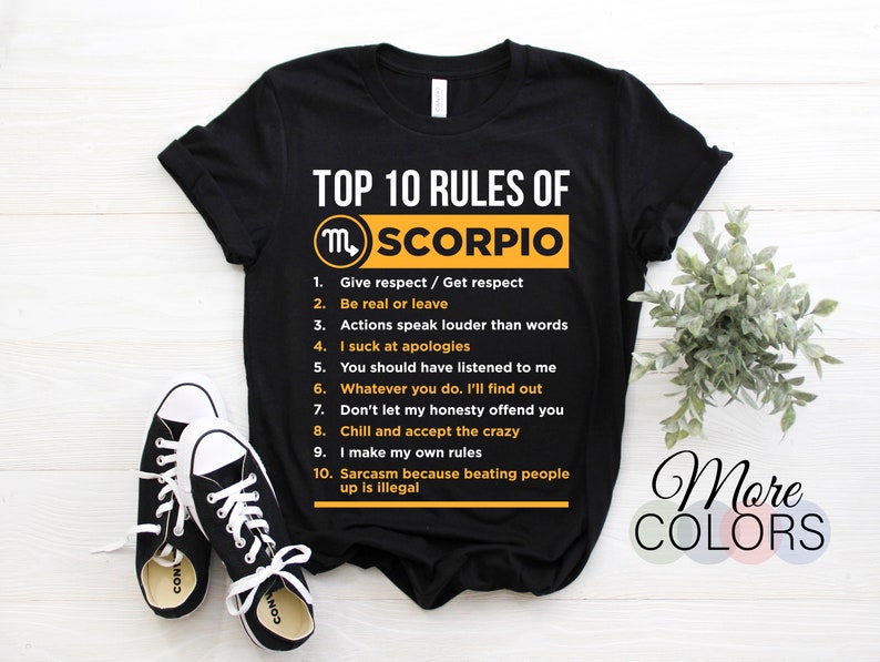 Scorpio Facts Traits Astrological Zodiac Sign T-Shirt, Scorpius Born October November Month Gift, Birthday Present, Horoscope Astrology Tees