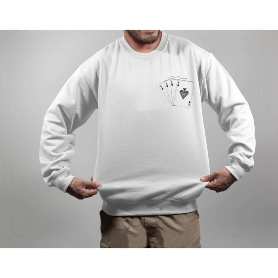 Pocket Aces Poker Sweatshirt, Las Vegas Sweater, Poker Lover Crewneck Sweater, Bluffing Shirt, Poker Gift, Poker Shirts, Gambler