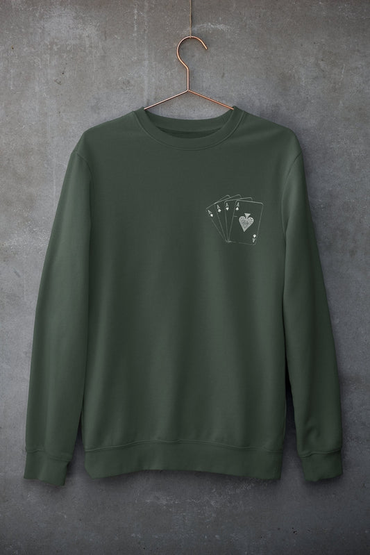 Pocket Aces Poker Sweatshirt, Las Vegas Sweater, Poker Lover Crewneck Sweater, Bluffing Shirt, Poker Gift, Poker Shirts, Gambler