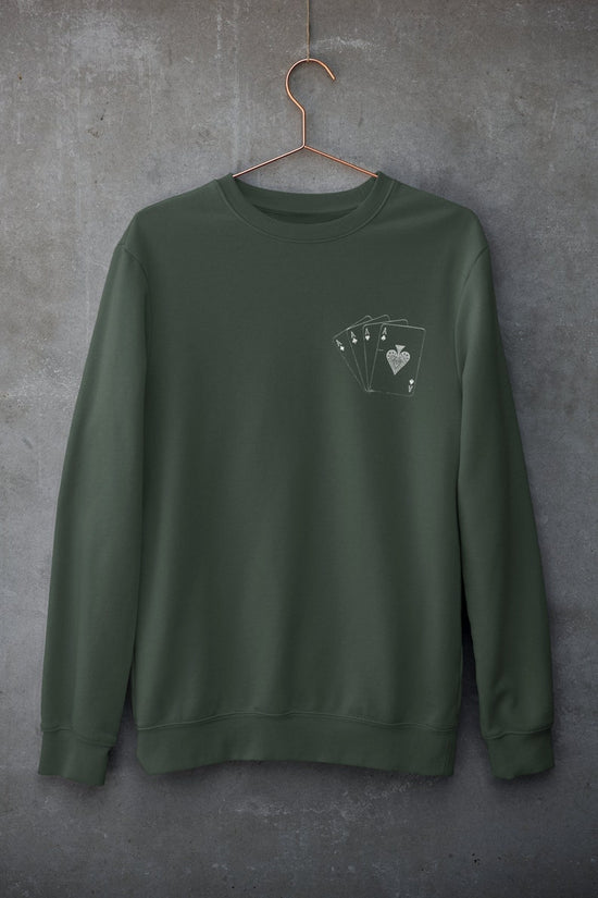 Pocket Aces Poker Sweatshirt, Las Vegas Sweater, Poker Lover Crewneck Sweater, Bluffing Shirt, Poker Gift, Poker Shirts, Gambler
