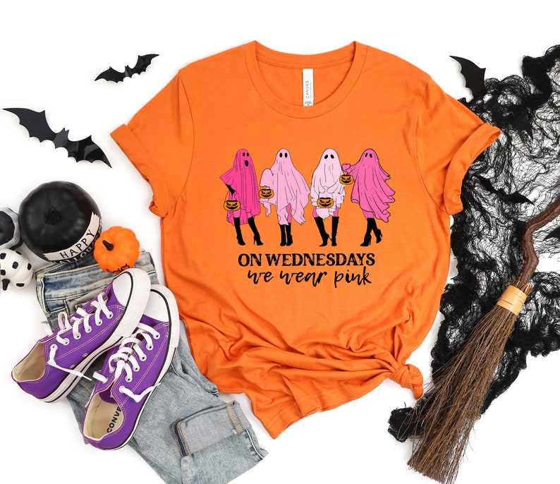 On Wednesday We Wear Pink Ghost Shirt, Mean Girls Ghost Shirt, T-Shirt