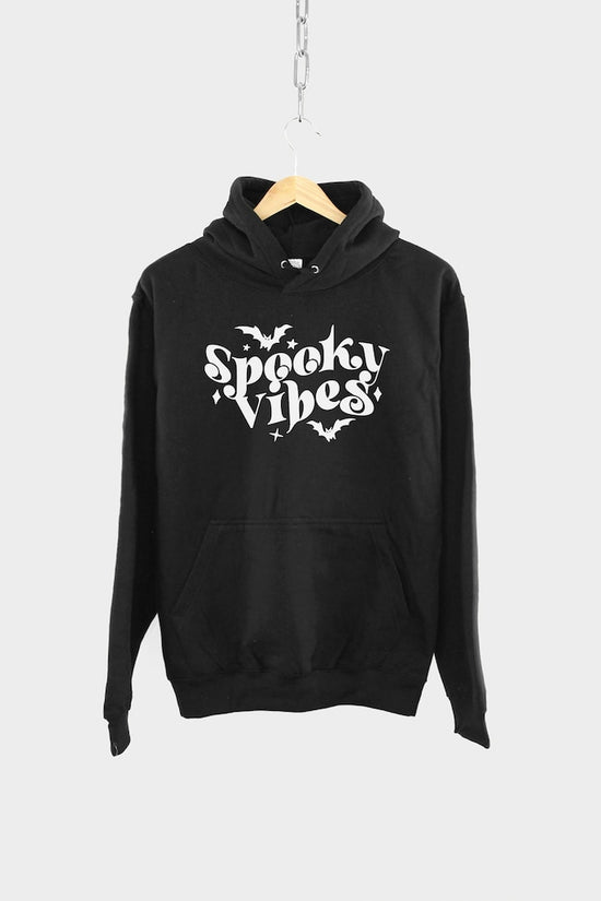Halloween Retro Hoodie - Spooky Vibes Hoodie - Retro Font Halloween Hoodie - Retro Fall Hoodie For Halloween - Womens Retro Halloween Hoodie