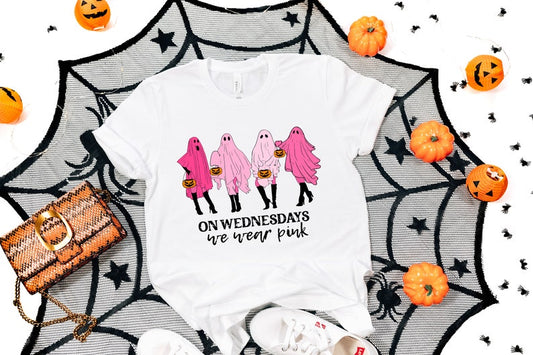 On Wednesday We Wear Pink Ghost Shirt, Mean Girls Ghost Shirt, T-Shirt