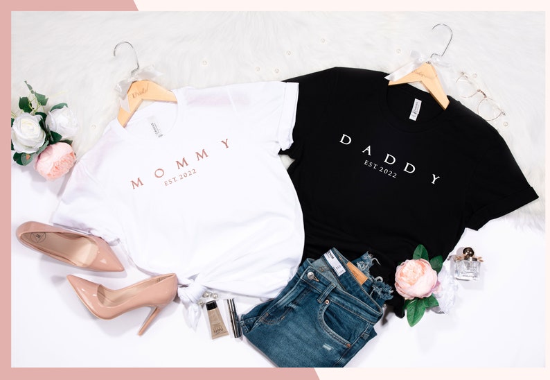 Mommy and Daddy Shirt - Mom and Dad Shirts - New Mom Shirt - New Dad Shirt, Mom and Dad Matching T-shirts