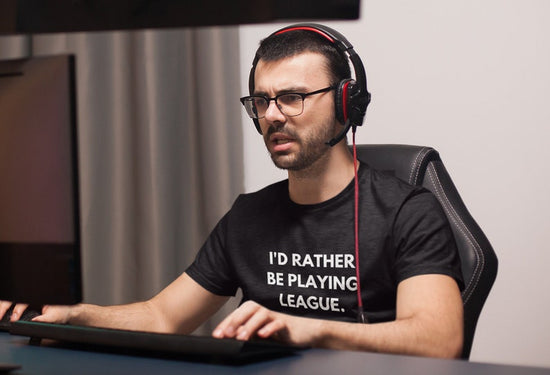 League of Legends |I'd Rather Be Playing League T-Shirt|Funny Gaming T-Shirt|Black Unisex T-Shirt| Perfect Gift for Gamers and League Fans