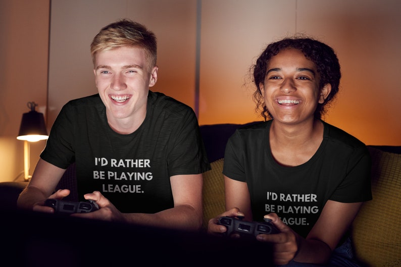 League of Legends |I'd Rather Be Playing League T-Shirt|Funny Gaming T-Shirt|Black Unisex T-Shirt| Perfect Gift for Gamers and League Fans