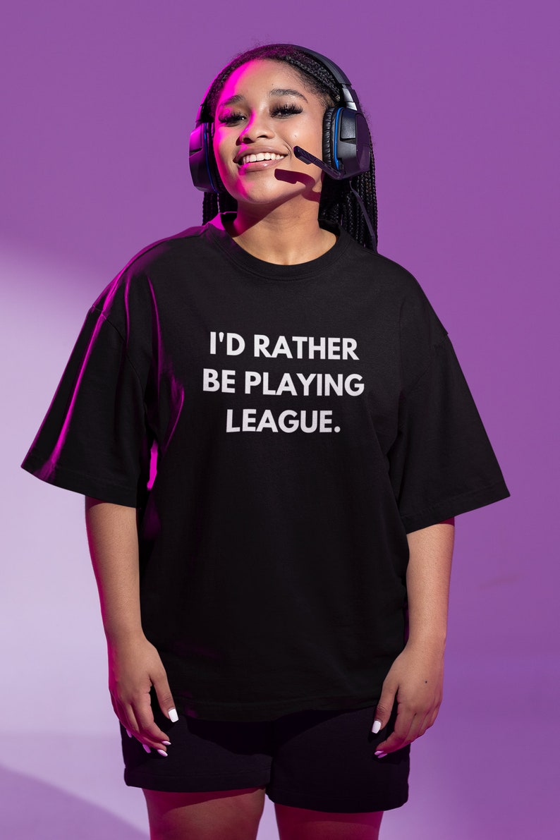League of Legends |I'd Rather Be Playing League T-Shirt|Funny Gaming T-Shirt|Black Unisex T-Shirt| Perfect Gift for Gamers and League Fans