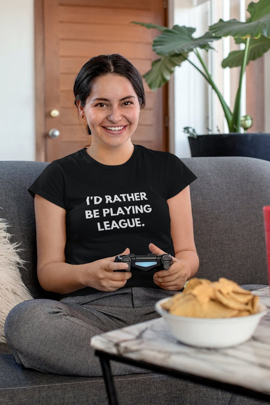 League of Legends |I'd Rather Be Playing League T-Shirt|Funny Gaming T-Shirt|Black Unisex T-Shirt| Perfect Gift for Gamers and League Fans