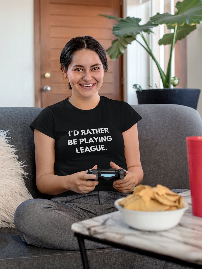 League of Legends |I'd Rather Be Playing League T-Shirt|Funny Gaming T-Shirt|Black Unisex T-Shirt| Perfect Gift for Gamers and League Fans