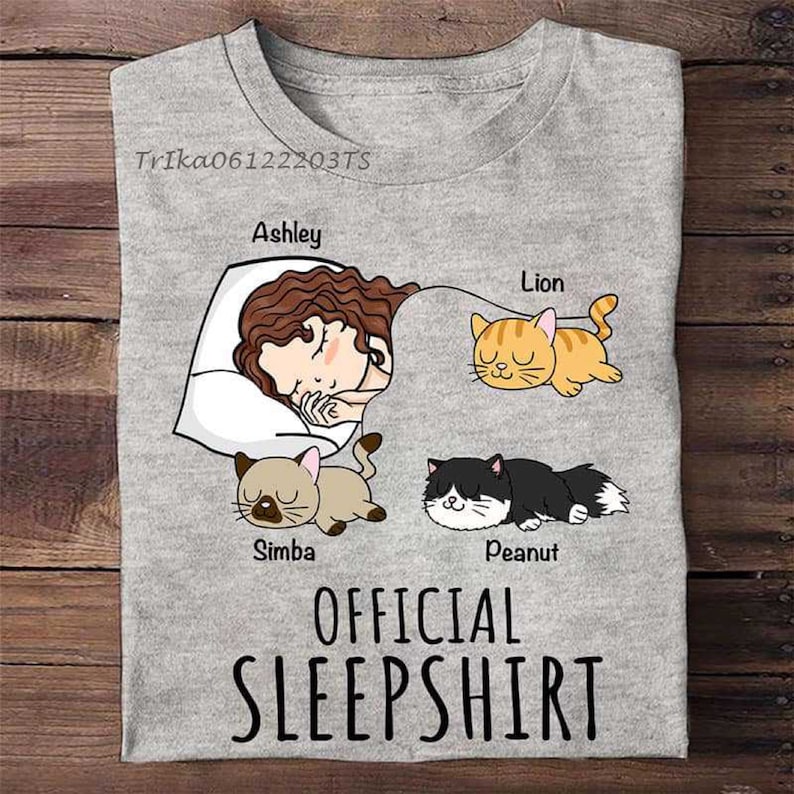 Personalized Chibi Girl Pet Sleepshirt, Official Pet Sleep Shirt, Sleepover Shirt For Pet Lover, Cat Pijama Gift for Mom, Friendship Gifts